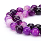 90pcs Adabele AAA Natural Banded Purple Agate Healing Gemstone 4mm (0.16 inch) Small Round Loose Beads Gem Stone Spacer GC18-4 - color: Banded Purple Agate, size: 4mm (90pcs/1 Strand)