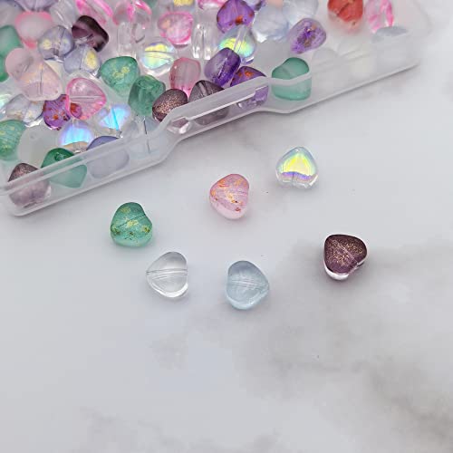 INSPIRELLE 100pcs Heart Crystal Glass Spacer Beads for Jewelry Bracelet Necklace Making, 6mm - color: Mini Hearts