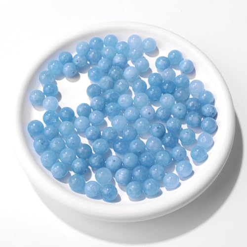 Raicegs 100pcs 8mm Aquamarine Beads Natural Gemstone Beads Round Loose Beads for Jewelry Making DIY Bracelets Necklace - color: Aquamarine, size: 8mm Round