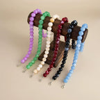Caiyao Handmade Adjustable Acrylic Round Beaded Choker Necklaces Bohemia Colorful Resin Geometric Beads Statement Necklace for Women Men Costume Party Summer Vacation Jewelry Gifts