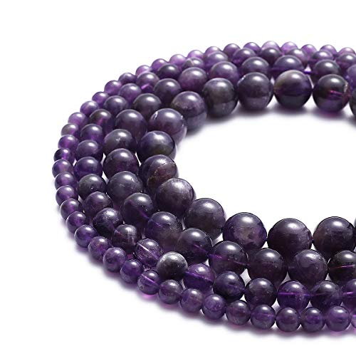 BEADIA Natural Amethyst Crystal Stone Round Loose Semi Gemstone Beads for Jewelry Making 12MM 32PCS - color: Amethyst, size: 12mm