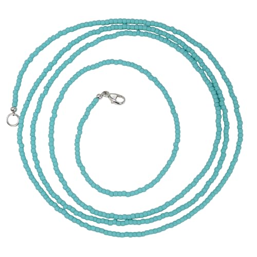 Handmade Matte Turquoise Seed Bead Necklace, Thin 1.5mm Single Strand