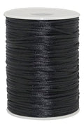 2mm x 100 Yards Quality Rattail Nylon Satin Cord Roll, Kumihimo Rattail, Chinese Knot (Black) - color: Black