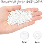 2200pcs Glass Seed Beads Bulk, 4mm 6/0 Pony Beads Bulk for Jewelry Making Mini Spacer Beads Loose Beads Craft Small Glass Seed Beads for DIY Bracelet Wrist (White) - color: White
