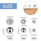 PH PandaHall 30pcs Stainless Steel Stopper Rondelle Spacer Beads with Rubber Inside, Fit Adjustable Slider Chain, Jeweley Bracelet Necklace Making