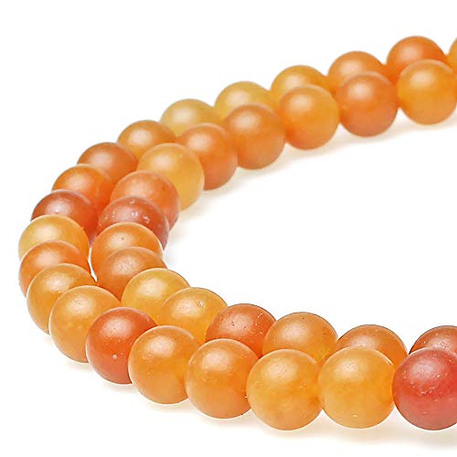 MJDCB Natural Round Matte Frosted Red Aventurine Loose Beads are Used in Jewelry Design to Make Bracelets and Necklaces (8mm) - color: Matte Red Aventurine, size: 8mm