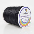 LUSTEMBER 330 Feet Satin Nylon String, 1 mm Silky Smooth Durable Nylon Cord for Jewelry Making, Bracelets, Beading, Necklaces, Macrame, Kumihimo, Rattail, and Chinese Knot Craft - size: Black