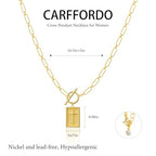 Carffordo Gold Plated Necklaces for Women - Dainty Layered 14K Gold Plated Stack Paperclip Rope Cuban Toggle Link Chain Choker Necklace Set Chunky Trendy Jewelry Gift - style: Cross-OT