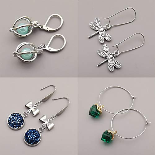 200pcs Stainless Steel Ball and Coil Earring Hooks Findings Ear Wires Fish Hook Earrings Hoops Ear Wire for DIY Jewelry Making (10169)
