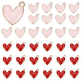 MECCANIXITY Enamel Alloy Heart Charm, Valentine Heart Pendants Love Jewelry Making Charm for DIY Necklace Bracelet Earrings Keychain - color: Pink/Red
