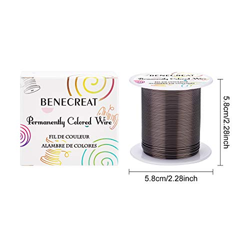 BENECREAT 20 Gauge 32 Yards Jewelry Beading Wire Tarnish Resistant Copper Wire for Beading Wrapping and Other Jewelry Craft Making, Gunmetal - color: Gunmetal, size: 20 Gauge