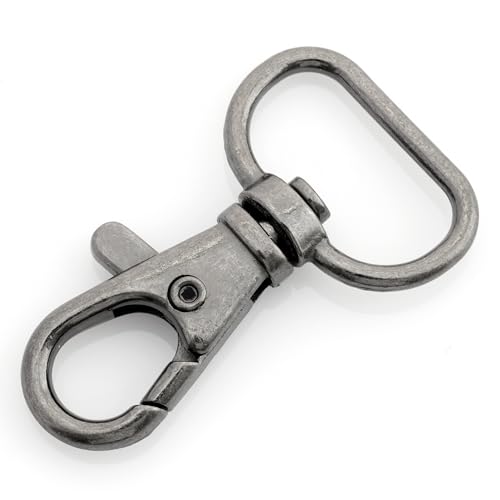 CRAFTMEMORE 3/4 Inch Trigger Snap Hooks Classic Swivel Lobster Claw Clasps Purse Lanyard Clip 20 Pack CSPS (Gunmetal) - color: Gunmetal