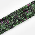 160pcs 4x2mm Natural Ruby Zoisite Disk Rondelle Spacer Stone Semi Precious Gemstone Loose Beads for Jewelry Making 15 Inch - color: Ruby Zoisite