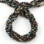 Song Xi 90pcs 4mm Natural African Turquoise Gemstone Beads Faceted Round Loose Stone Beads for Jewelry Making - color: African Turquoise, size: 3.7-4.2mm