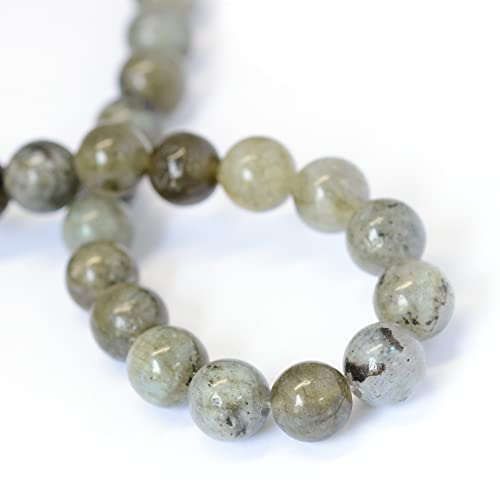 KISSITTY 235pcs 8mm Natural Labradorite Bead Strands, Natural Gemstone Crystal Beads Round Smooth Chakra Beads Energy Healing Crystals Gemstones for DIY Jewelry Bracelets Necklaces Making - color: Natural Labradorite