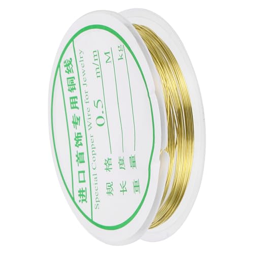 MECCANIXITY 24 Gauge Copper Wire for Jewelry Making, 1 Roll Craft Tarnish Resistant Beading Wire for Jewelry Making Supplies DIY (Gold)-20ft - color: Gold, size: 24 Gauge x 20ft