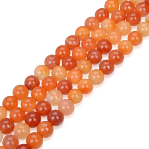 180pcs Adabele AAA Natural Orange Red Agate Healing Gemstone 4mm (0.16 inch) Small Round Loose Beads Gem Stone Spacer for Craft Jewelry Making GC13-4 - color: Red Agate, size: 4mm (180pcs/2 strands)