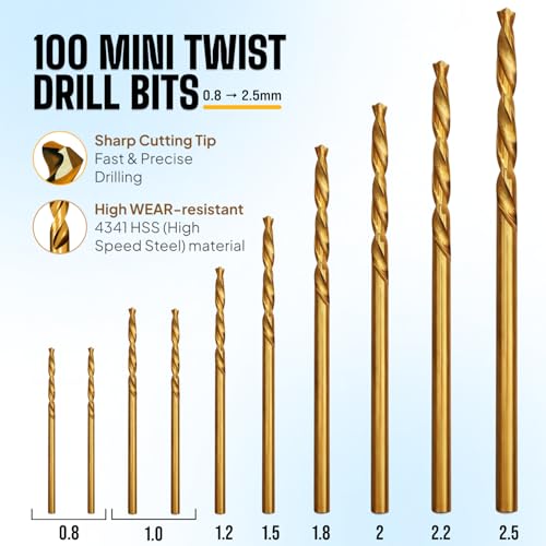 Craft911 Manual Craft Drill Sharp HSS Micro Mini Twist Drill Bits Set, Pin Vise Hand Drill for Jewelry Making; Small Hand Drill for Resin, Rotary Tools for Wood, Jewelry, Plastic, Miniature - Blue - style: Classic