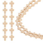 98 Pcs 6mm Hematite Cross Beads for Bracelets Natural Hematite Gemstone Beads Gold Cross Crucifix Bead Charms for Women Men Bracelet Necklace Jewelry Making - color: Gold-Hematite