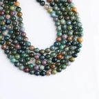 120Pcs Natural Indian Agate Beads, 6mm Round Gemstone Loose Beads 2 Strands (15") for Jewelry Making, DIY Necklace & Bracelet Supplies - color: 120 PC 6MM