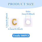 FASHEWELRY 500Pcs White Golden Letter Beads 4.5mm Square Alphabet Beads Acrylic Cube Letter C Beads for Friendship Bracelet Necklace Keychains Jewelry Making - color: Letter C