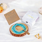 3Pcs Healing Crystal Turquoise Bracelets for Women Men 8mm 6mm 4mm Natural Stone Beaded Stretch Bracelet Jewelry Gifts for Women Girl - color: T1-Turquoise