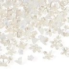 Beadthoven 270Pcs Acrylic Flower Imitation Pearl Beads Sakura Cherry Blossom Flower Bead End Caps Multi-Petal Floral Loose Spacer Bead Charms for Jewelry Making DIY Crafts Supplies, Creamy White - color: Imitation Pearl Flower-White