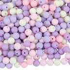 1 Box 500Pcs Matte Round Beads 8mm Opaque Acrylic Beads Bulk Frosted Lilac Small Ball Rubberized Imitated Silicone Bubblegum Smooth Loose Bead for Jewelry Making Bracelets Necklace DIY Craft - color: Lilac