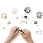 Handyman Crafts Jump Rings Kit With1000PCS Open Jump Rings 40PCS 12mm Lobster Clasps and Jump Rings Opener for Jewelry Making Keychains and Necklace Repair (Gold) - color: Gold