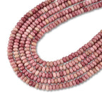 160pcs 4x2mm Natural Rhodochrosite Disk Rondelle Spacer Semi Precious Gemstone Loose Stone Beads for Jewelry Making 15 Inch - color: Rhodochrosite