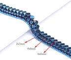 AD Beads Natural Hematite Gemstone Faceted Square Cube Loose Beads 16" (6x6mm, Metallic Blue) - color: Metallic Blue, size: 6x6mm
