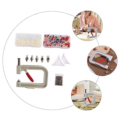 LIFKOME Portable Pearl Hand Press Beading Tool Pearl Setting Tool Set Rivet Fixing Machine for DIY Craft