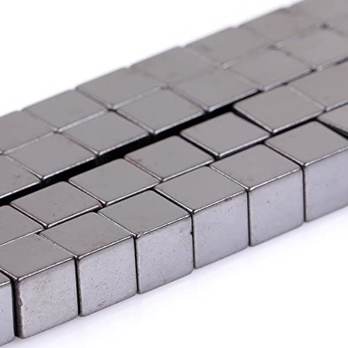HAAMIIQII 65pcs 6mm Natural Black Hematite Loose Gemstone Beads Square Shape Spacer Stone Beads for Jewelry Making DIY Bracelets Necklaces Crafting - color: Square Shape, size: 6mm