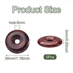 FASHEWELRY 5Pcs Donut Disc Natural Mahogany Obsidian Stone Pendants 30x5mm Large Hole Healing Chakra Circle Ring Flat Round Gemstone European Charms for Jewelry Making Hole: 6mm - color: Mahogany Obsidian, Colorful