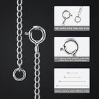 Necklace Extender, 4Pcs 925 Sterling Silver Necklace Extenders Chain Bracelet Anklet Extension for Women Multiple Necklaces Jewelry (1”, 2”, 3”, 4”) - color: Silvery