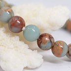 Justinstones Gem Semi Precious Gemstone 8mm Round Beads Stretch Bracelet 7 Inch Unisex - color: Serpentine