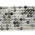 MJDCB 225pcs Natural Small Stone Beads 3mm Black Rutilated Quartz Round Smooth Loose Gemstone Bead for Jewelry Making Bracelets Earrings Necklaces Accessories - color: Black Rutilated Quartz