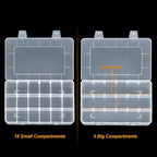 CGCG 3 Pack 7.9 x 5.8 inch Plastic Organizer Box with Adjustable Dividers 18 Grids Clear multi Compartment Storage Container Small Case for Beads Crafts Jewelry Fishing Tackles nail charm sticker