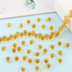 100pcs Golden Yellow Faceted Crystal Glass Beads 8x10mm, Shiny Teardrop Glass Beads for Jewelry Making, Crystal Beads for Bracelet Necklace Earring DIY Craft - color: Golden Yellow