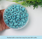 Turquoise Large Hole Beads for Jewelry Making - 100pcs 14mm European Gemstone Howlite Rondelle Spacer Big Craft Beads for Pens, Bracelets - color: Turquoise Large Beads