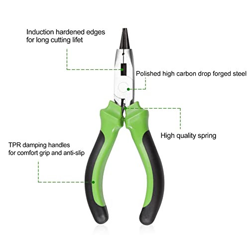 SPEEDWOX 5 Inch Round Nose Jewelry Pliers with Cutter, Mini Round Nose & Side Cutter Tools for Jewelry Making - style: Round Nose Pliers with Cutter
