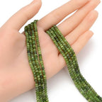 Adabele 30 Inch Natural Green Canadian Nephrite Jade Healing Gemstone 4mm x 3mm Tiny Small Faceted Round Rondelle Loose Beads Stone Spacer (270-290pcs) GK-B4 - color: Canadian Nephrite Jade, size: 4mm x 3mm - 30 inch/2 strands