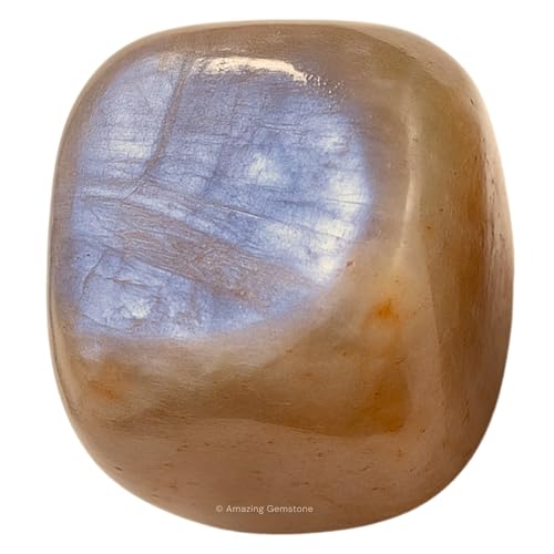 Amazing Gemstone Sun Moonstone Crystal Tumbled Stones Polished Rocks - Natural Gem Stones for Healing - DIY Crystals for Protection (1 Piece) - color: Sun Moonstone