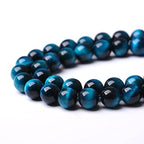 Blue Tiger Eye Gemstone Loose Beads Natural Round Loose Stone Beads for Jewelry Making DIY Bracelet Necklace Earrings 6mm 61-63pcs 1 Strand 15" (Blue Tiger Eye, 6mm) - color: Blue Tiger eye, size: 6mm