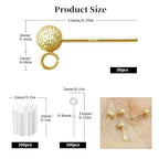 14K Gold Plated Ball Earring Posts Hypoallergenic Earring Studs Ball Ear Pin with 925 Sterling Silver Post for DIY Jewelry Making Findings - color: A Style-14K Gold Dull Polish Ball