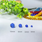 Jmassyang 50 Pieces 10mm Faceted Round Crystal Glass Beads Spacer Beads for Jewelry Making, Bracelets Necklaces Earrings Wind Chimes Suncatchers (Blue) - color: Blue, size: 10mm