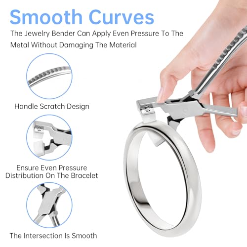 1 Set Metal Bracelet Making Kit, Metal Ring Jewelry Wire Bracelet Bending Tool, Bracelet Helper Jewelry Repair Kit Tools for Smooth Curves and Creative Designs