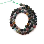 6mm Faceted Natural Indian Agate Stone Beads Coin Disc Gemstone Spacer Beads for Jewelry Making DIY Bracelet Necklace - color: Indian Agate