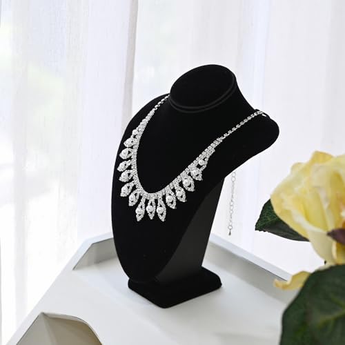 MOOCA 2 Pcs Small Necklace Chain Jewelry Bust Display Holder Stand, Necklaces Display Mannequin, Jewelry Bust Stand 7 1/4 in H, Black Velvet - color: 2) Black Velvet, 2 pieces