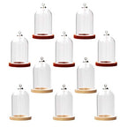 10-Piece Glass Dome Pendant Set - Wooden Base, Mixed Color Glass Cabochons (38x25mm) - size: 38x25mm Mixed Color
